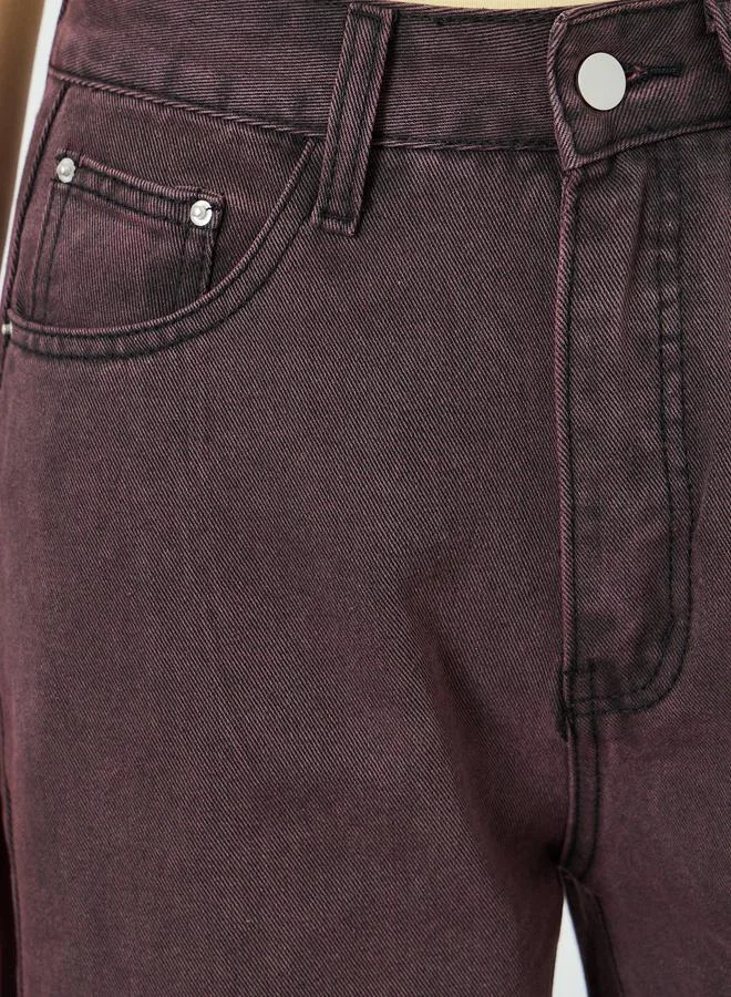 Styli Women Brown High Rise Wide Leg Jeans